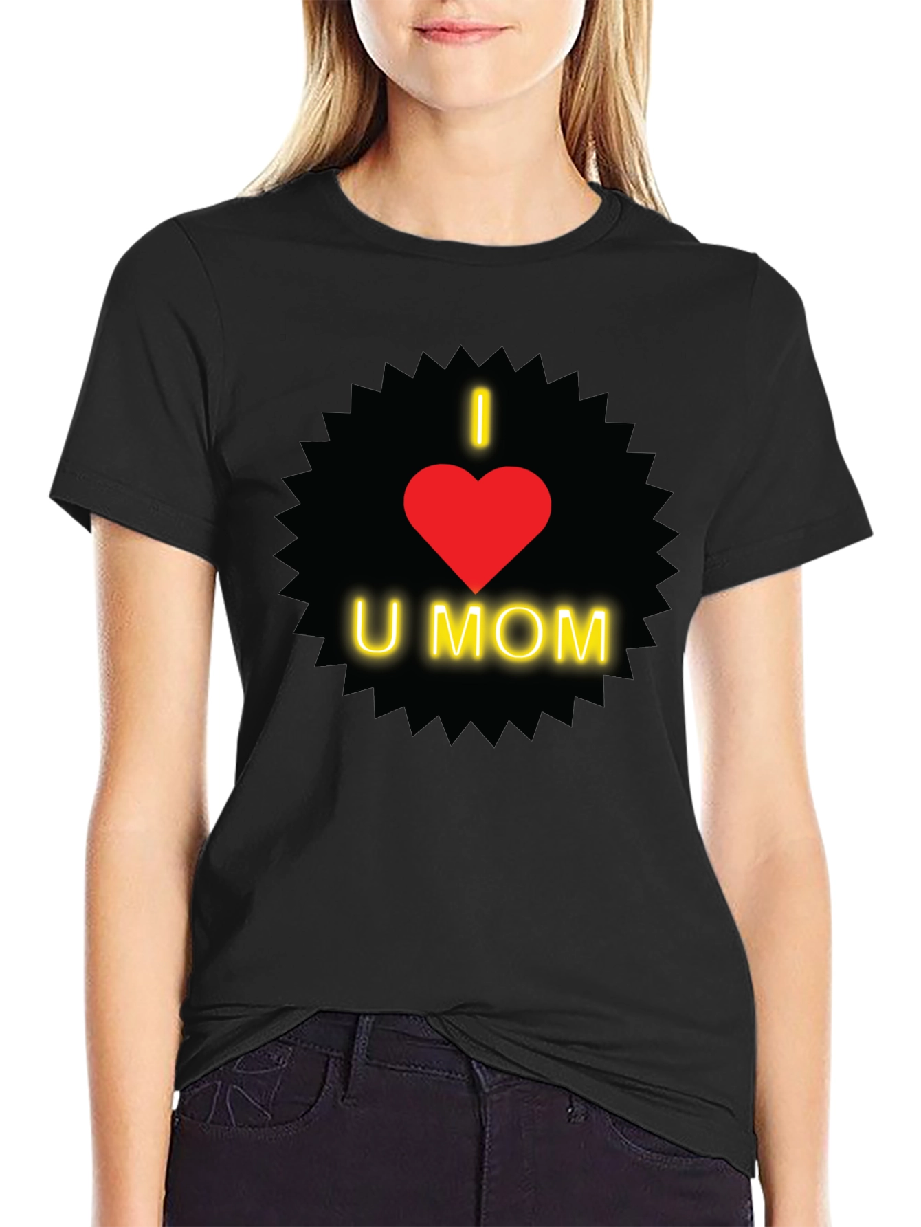 I Love You Mom T-Shirt - Heart Design