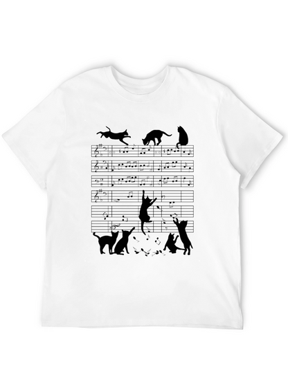 Musical Cat Silhouette T-Shirt - Unisex