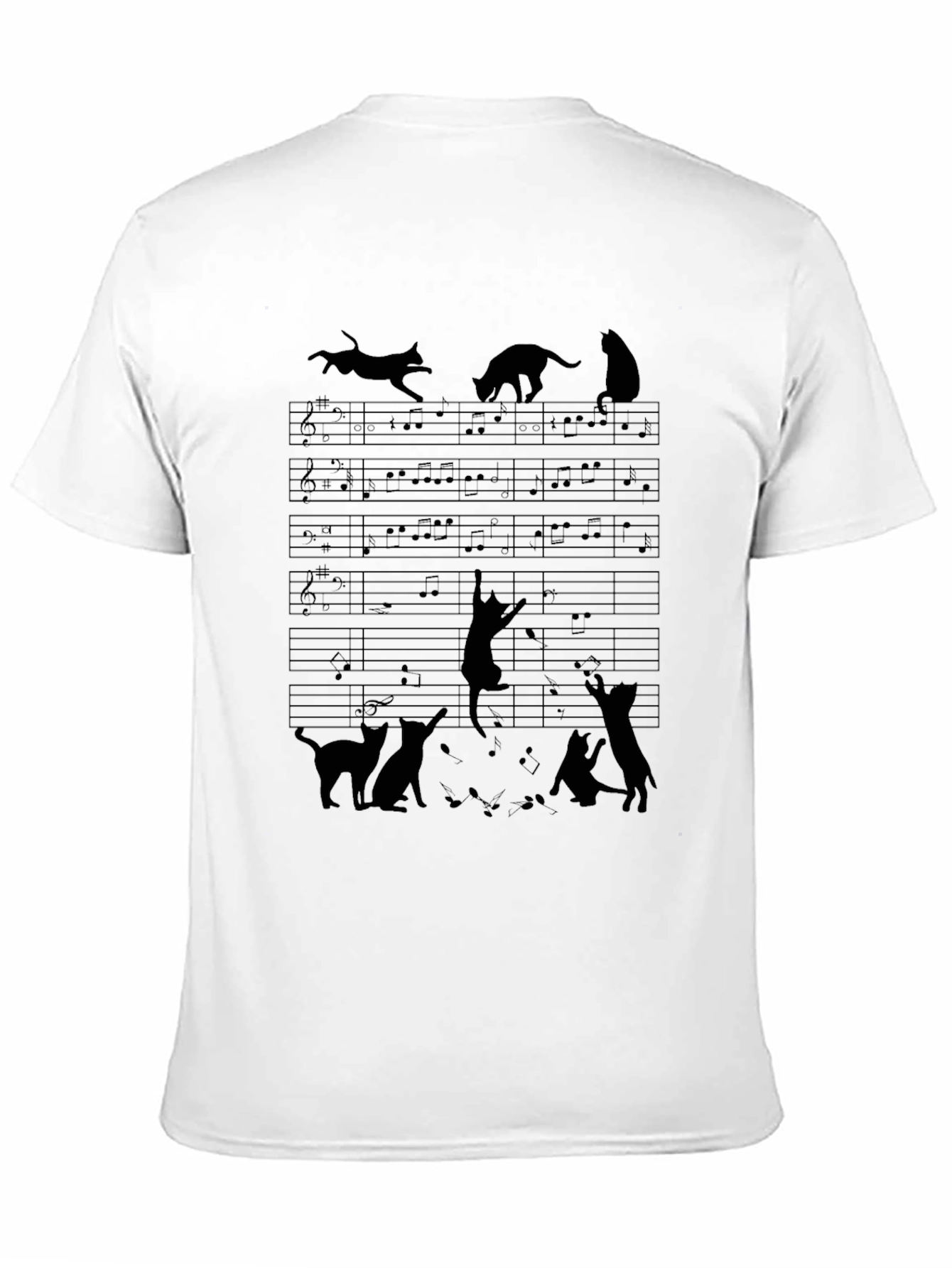 Musical Cat Silhouette T-Shirt - Unisex