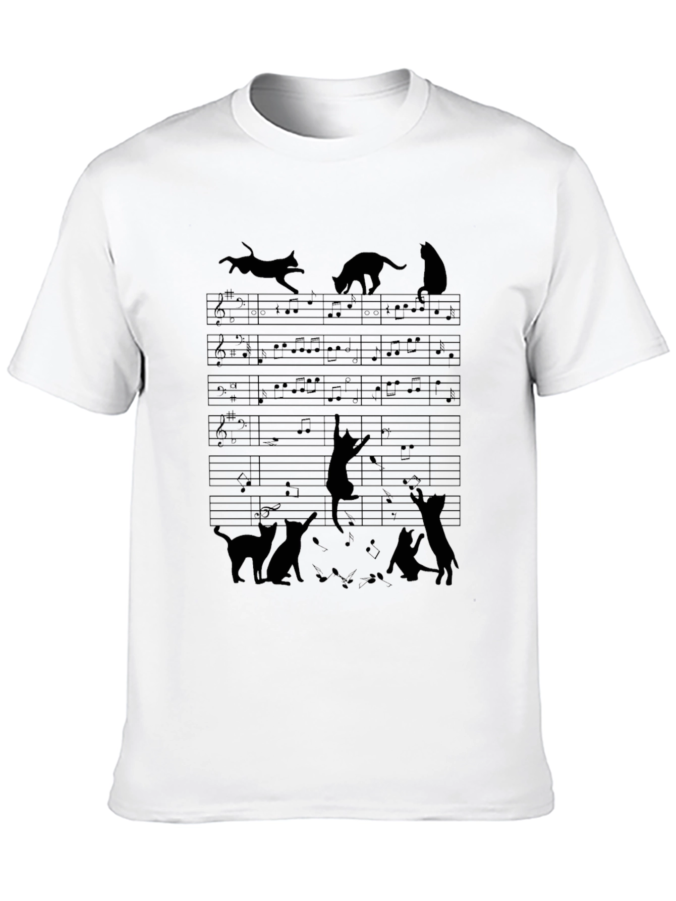 Musical Cat Silhouette T-Shirt - Unisex