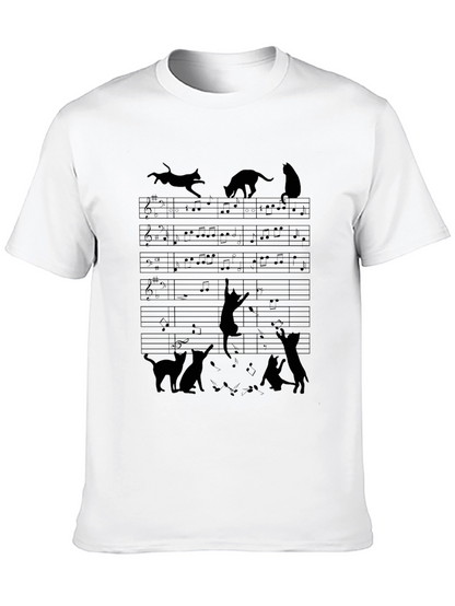 Musical Cat Silhouette T-Shirt - Unisex