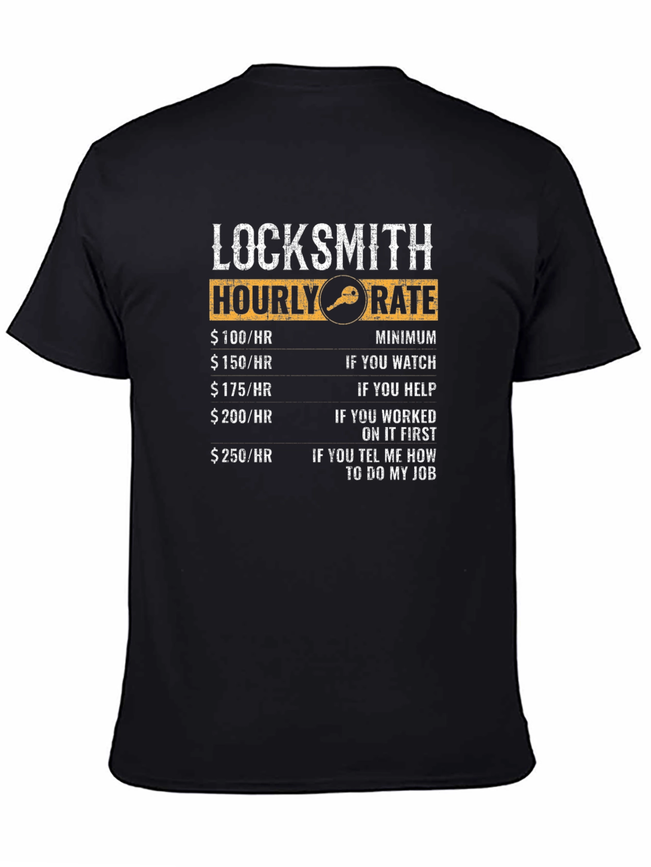 Locksmith Hourly Rate Funny Graphic Tee