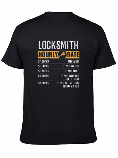 Locksmith Hourly Rate Funny Graphic Tee