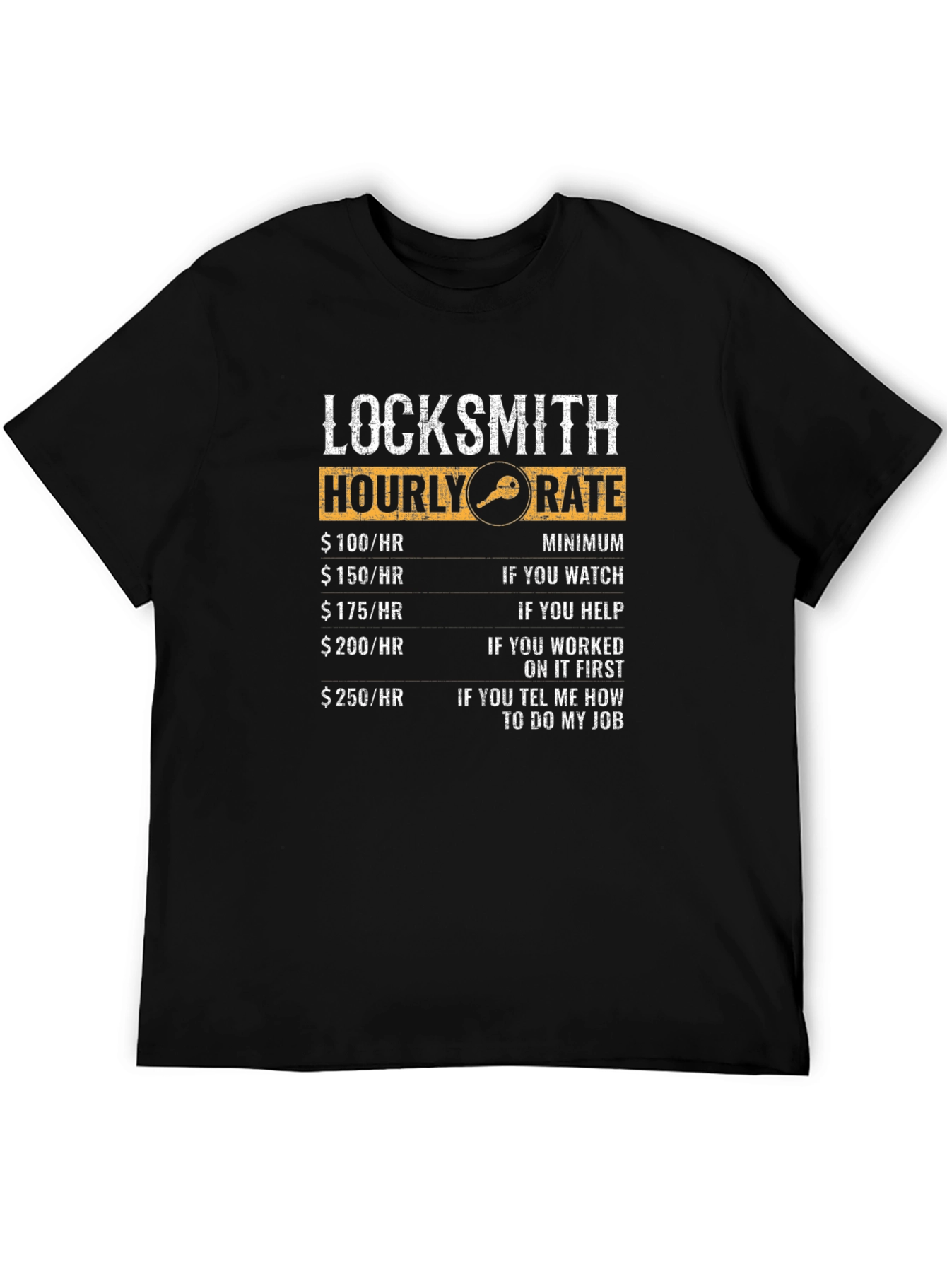 Locksmith Hourly Rate Funny Graphic Tee