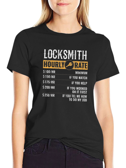 Locksmith Hourly Rate Funny Graphic Tee