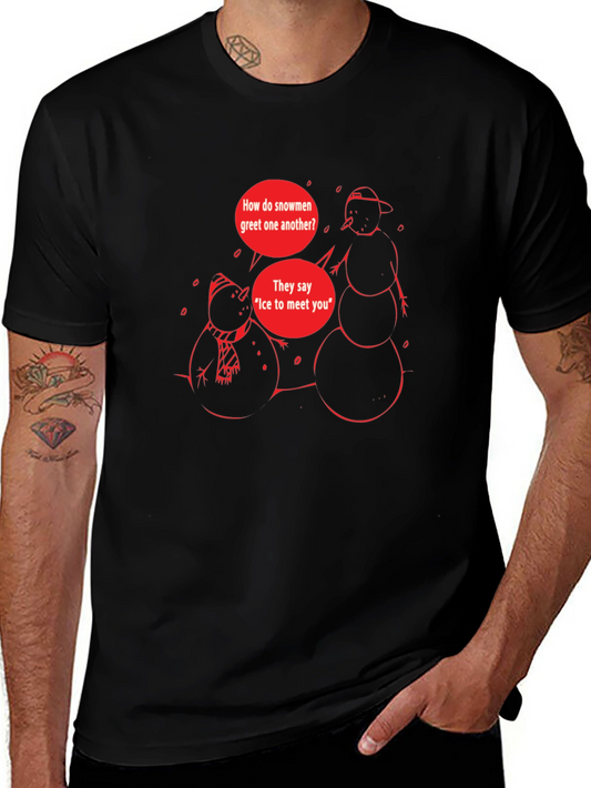 Snowman Pun T-Shirt - Ice to Meet You Graphic Tee