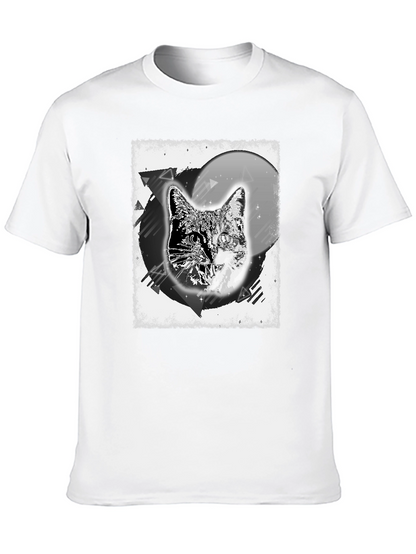 Cosmic Cat Graphic Tee - Black Cotton Blend
