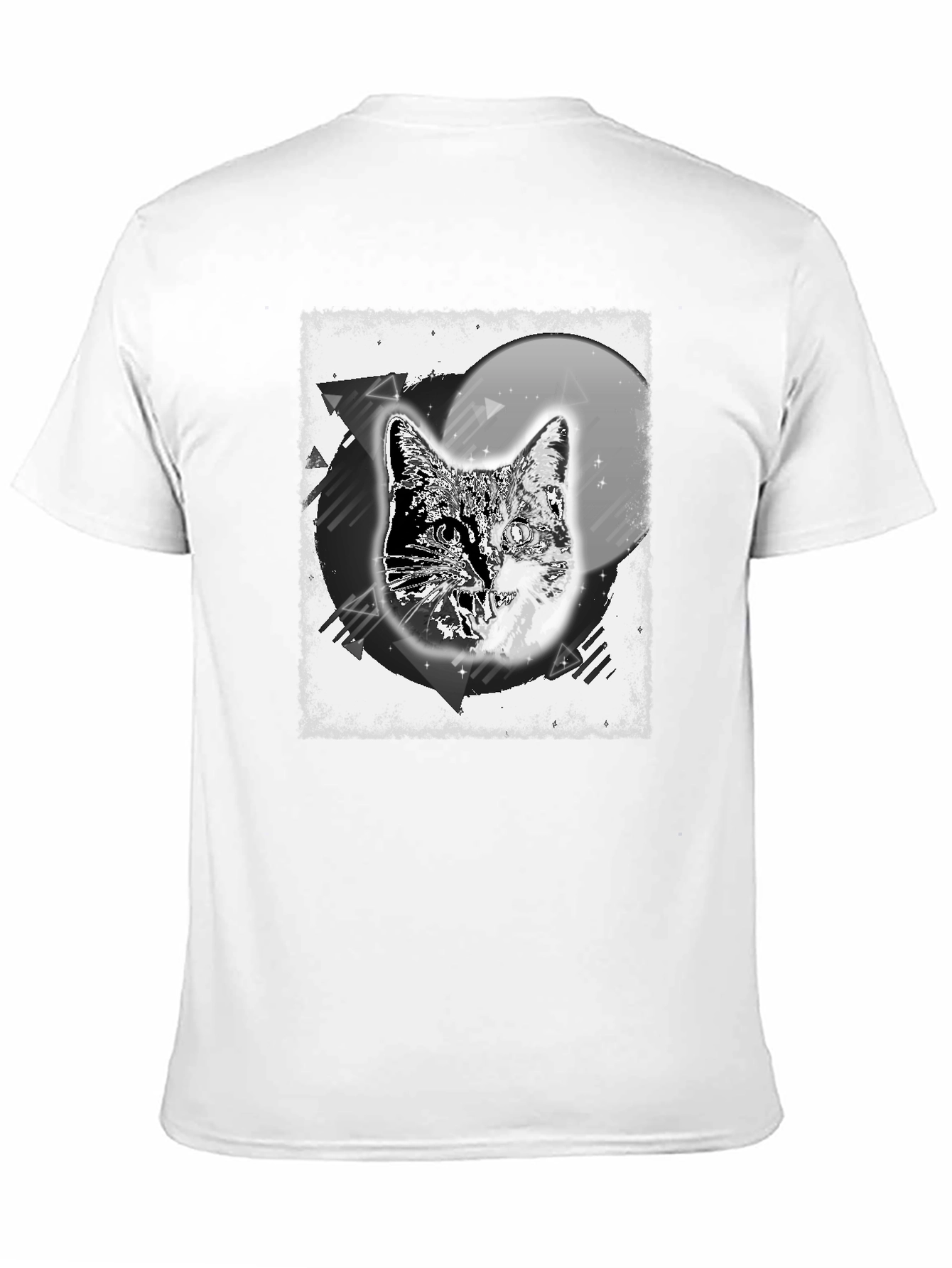 Cosmic Cat Graphic Tee - Black Cotton Blend