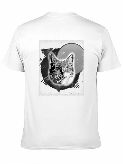 Cosmic Cat Graphic Tee - Black Cotton Blend