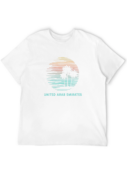 United Arab Emirates Sunset Palm Tree Black T-Shirt