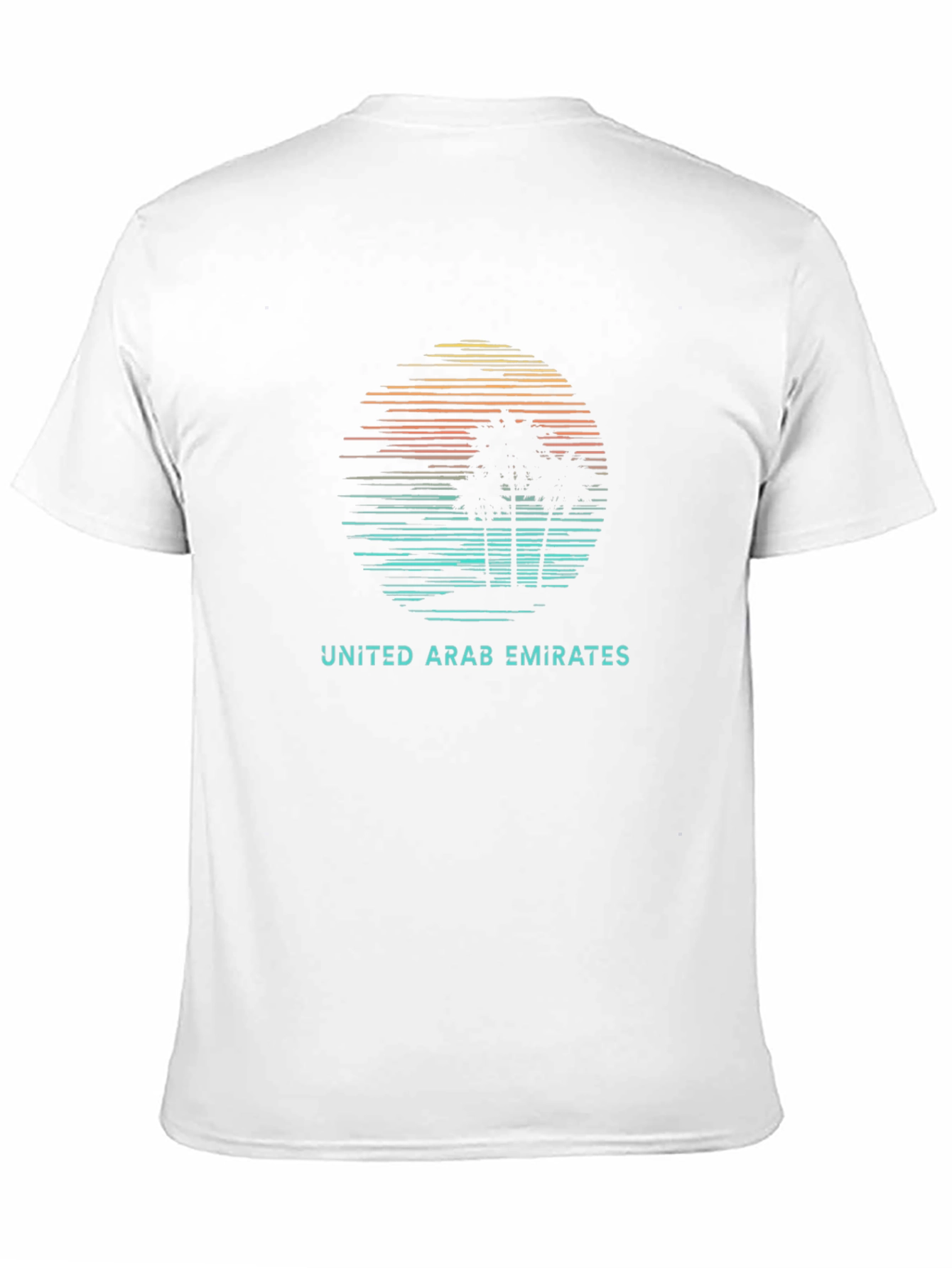 United Arab Emirates Sunset Palm Tree Black T-Shirt