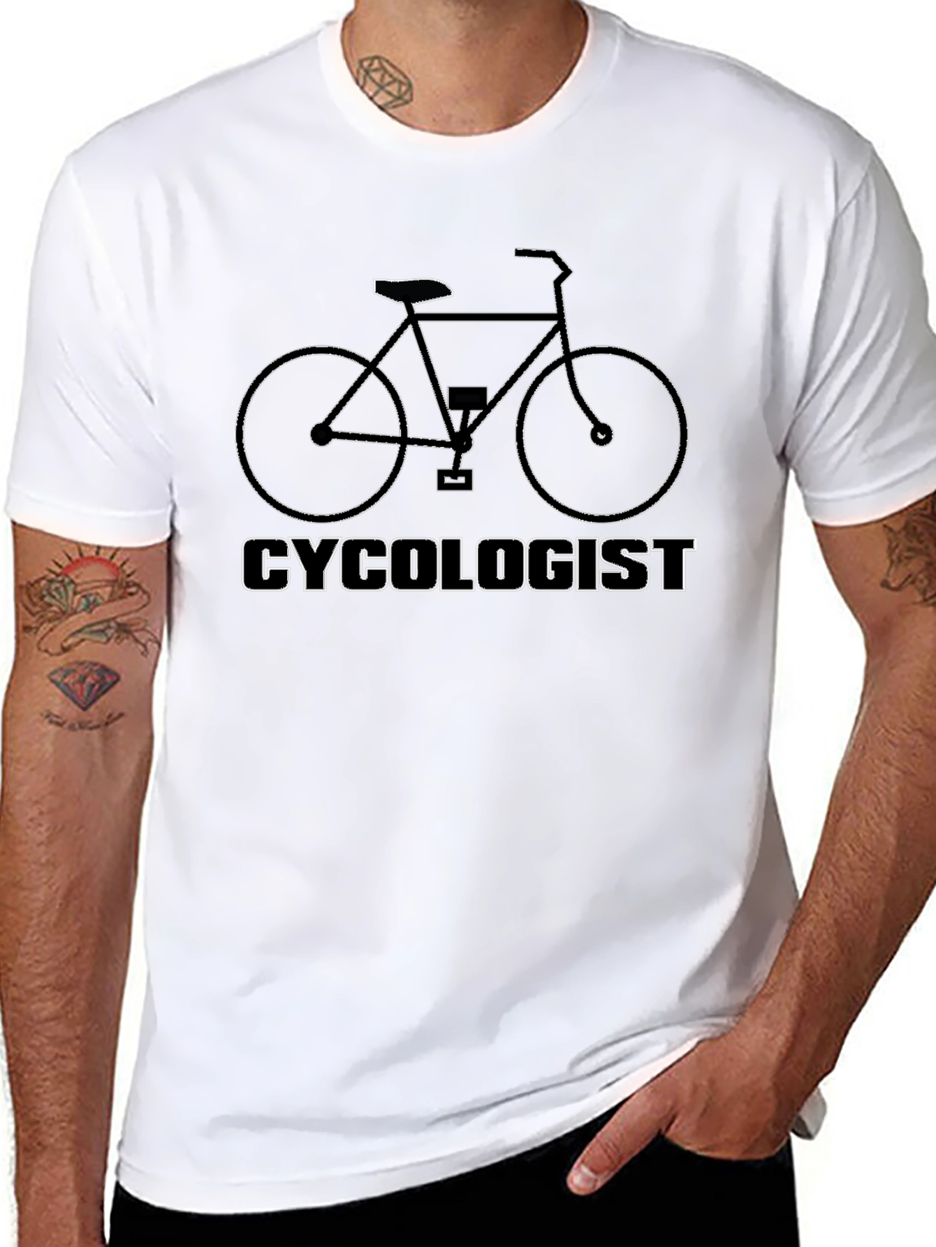 Cycologist Black T-Shirt: Funny Bicycle Graphic Tee