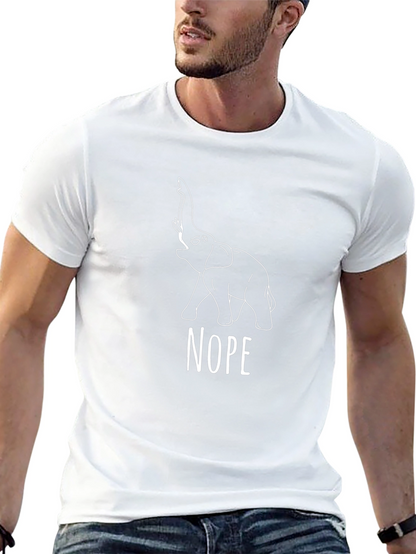 Nope Elephant Graphic Tee - Black Cotton Blend