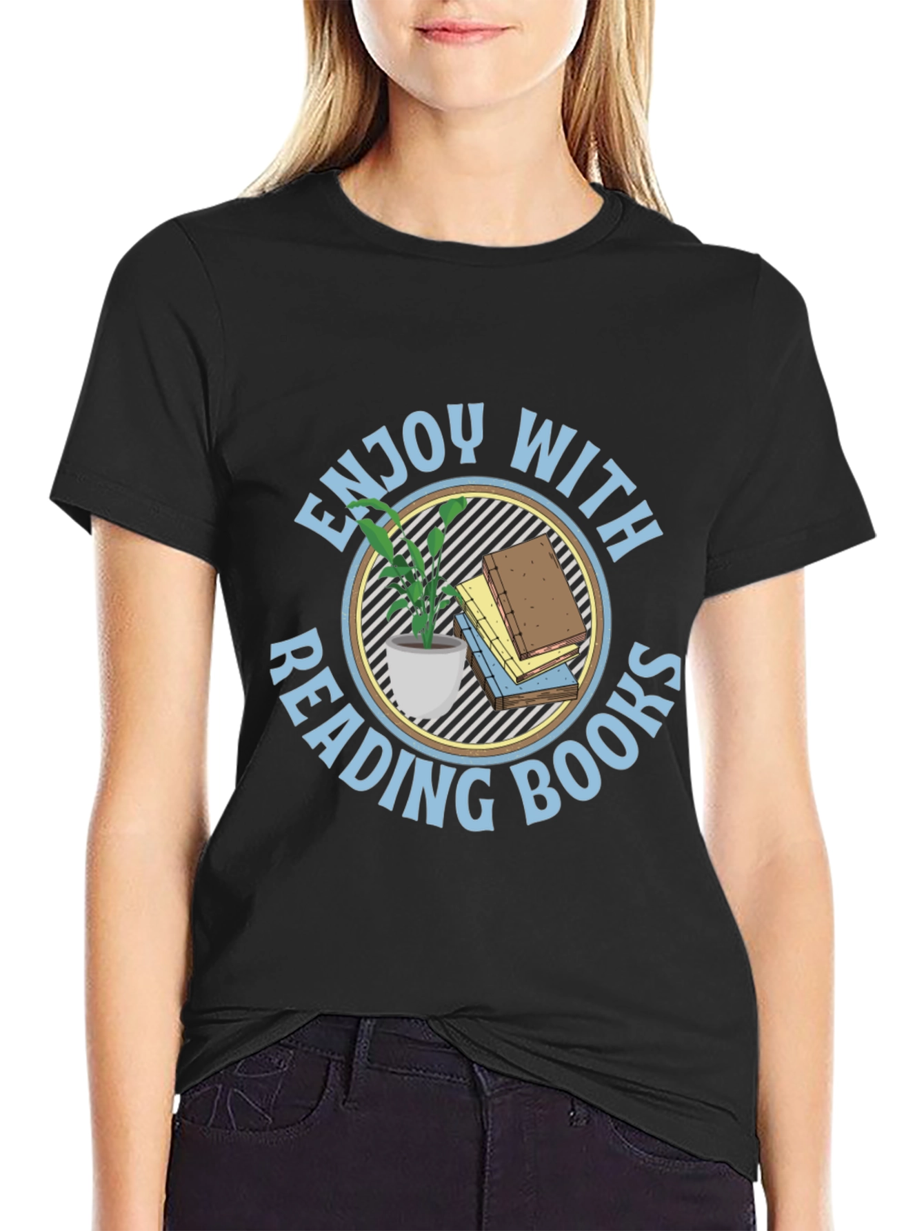 Enjoy Reading Books Black T-Shirt