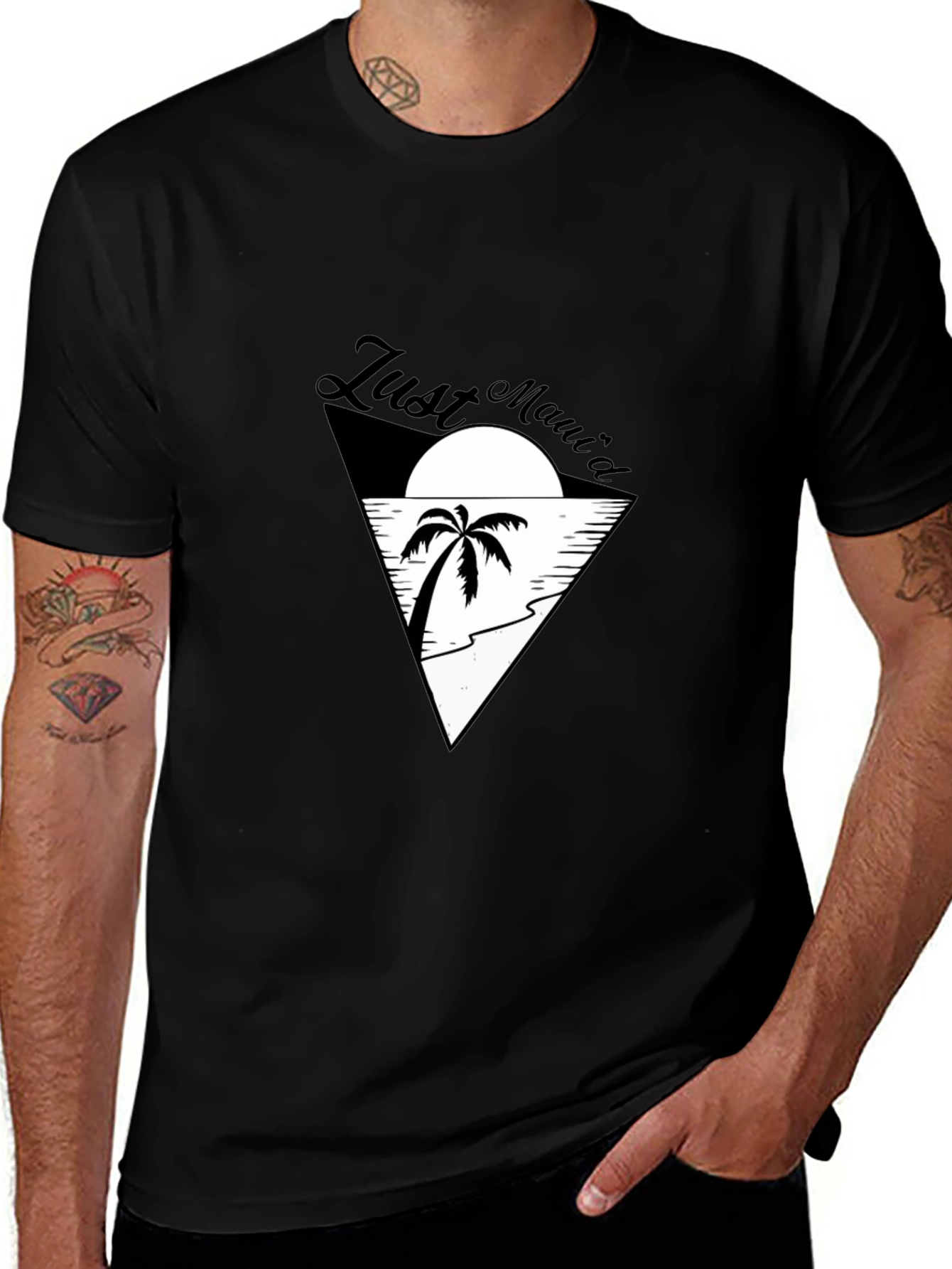 Just Mauid T-Shirt - Island Vibes Black Tee
