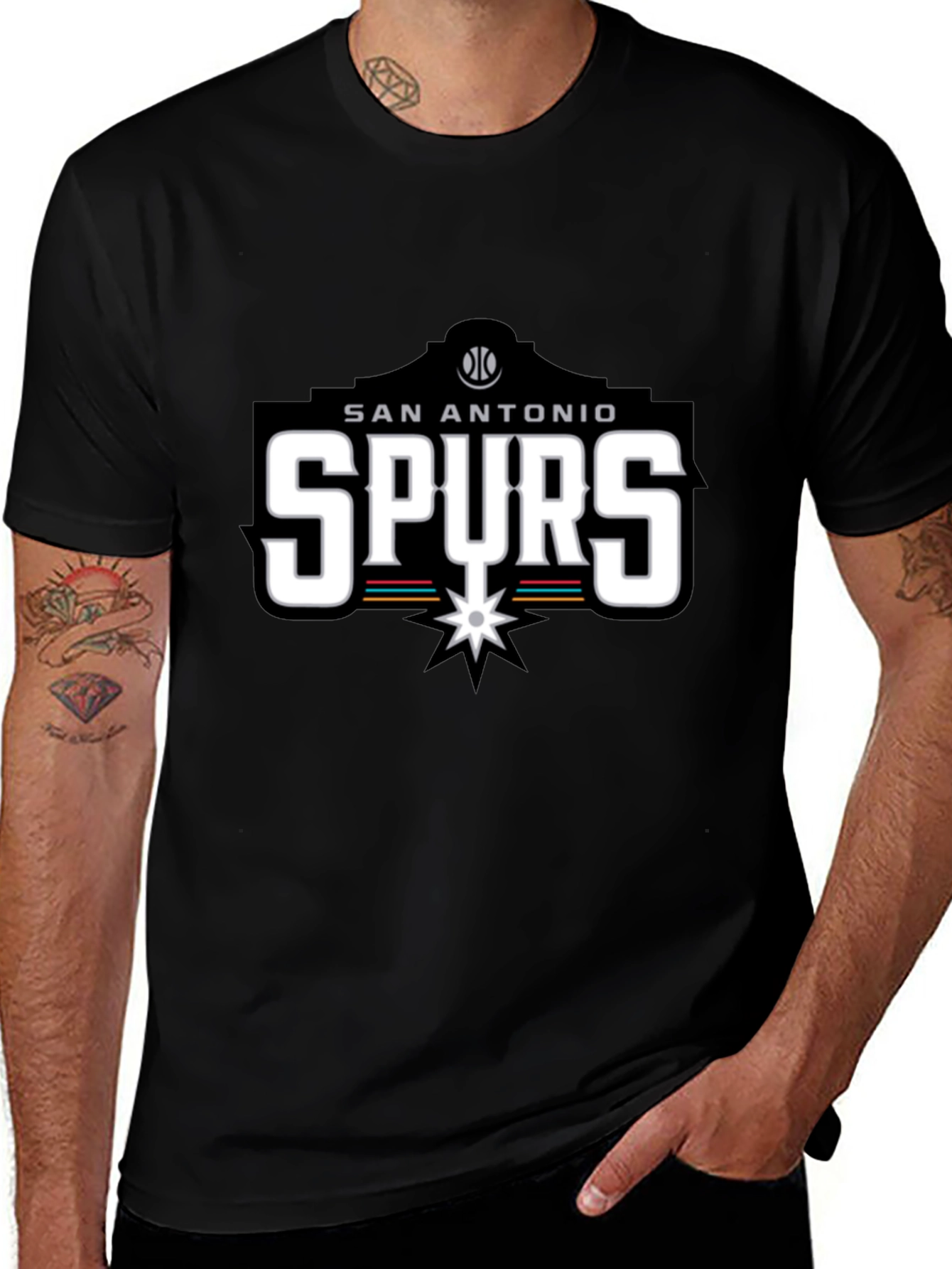 San Antonio Spurs Black T-Shirt - Fan Apparel
