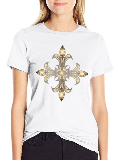 Elegant Fleur-de-lis Graphic Black T-Shirt