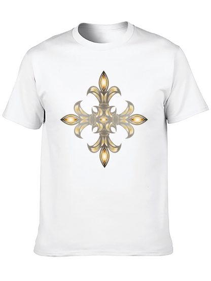 Elegant Fleur-de-lis Graphic Black T-Shirt