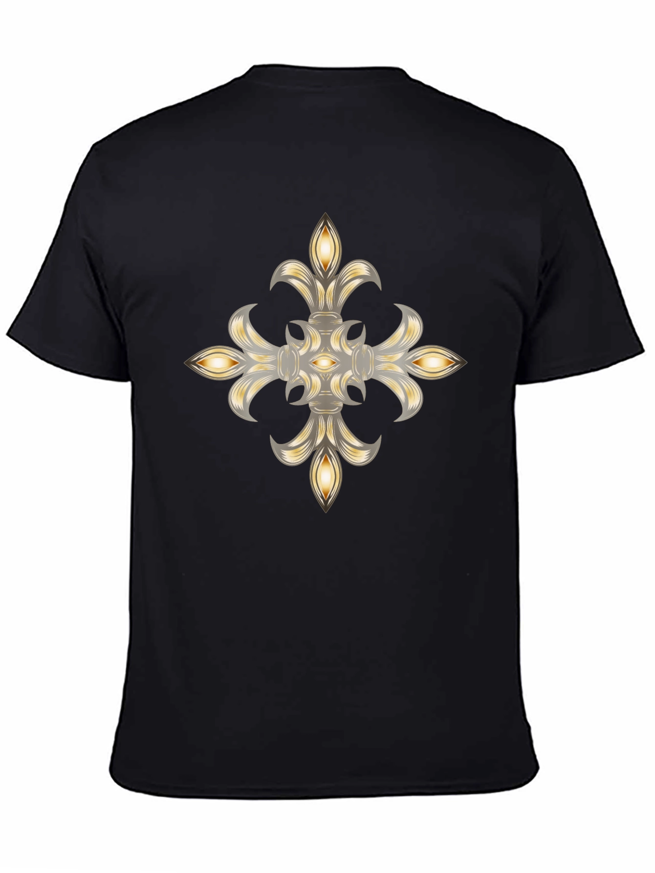 Elegant Fleur-de-lis Graphic Black T-Shirt