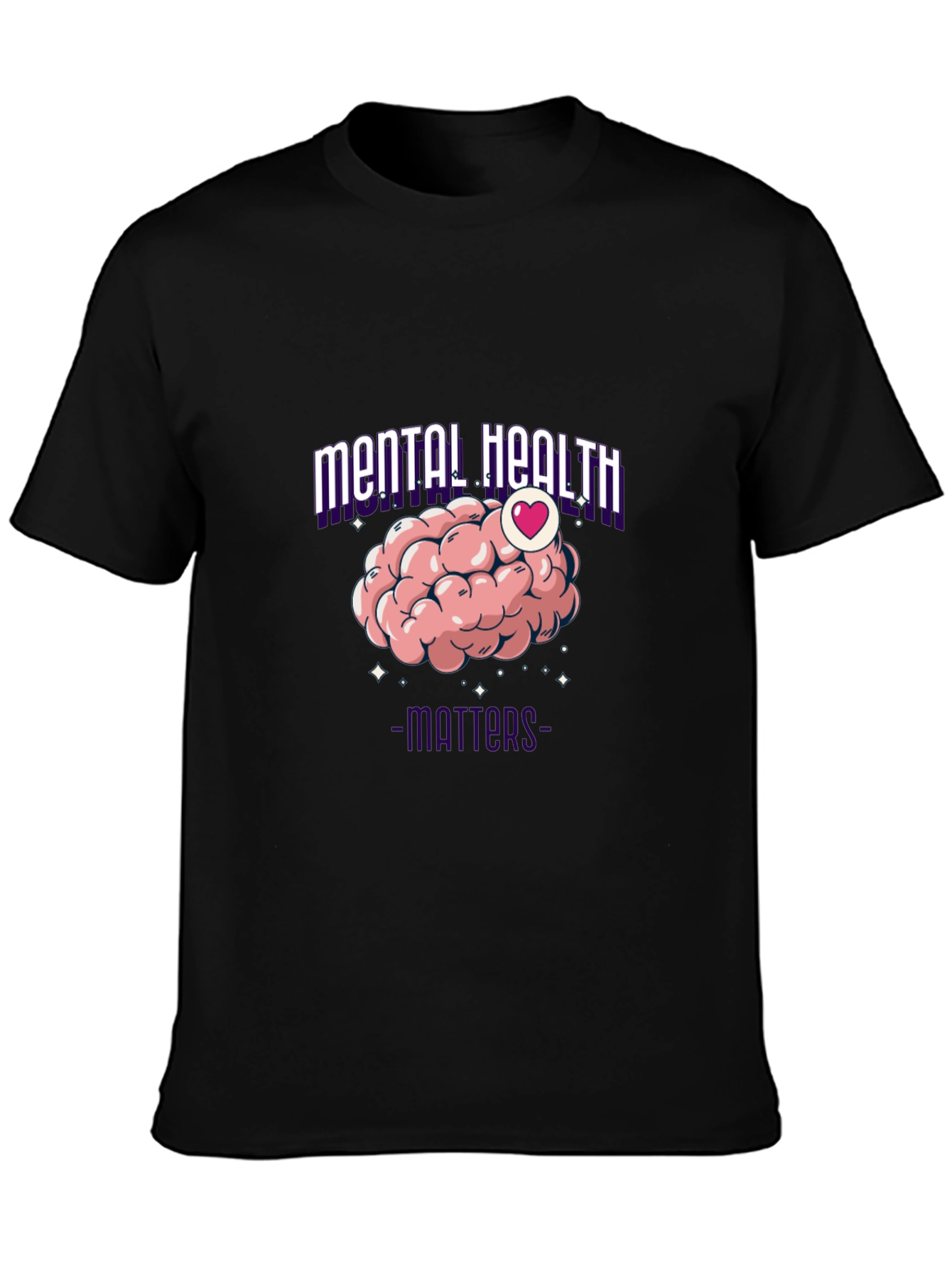 Mental Health Matters T-Shirt - Brain Heart Design
