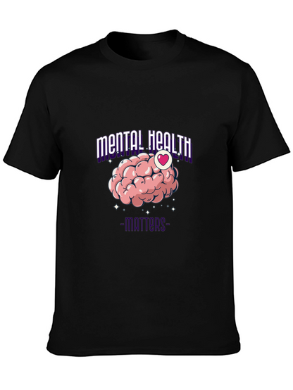Mental Health Matters T-Shirt - Brain Heart Design
