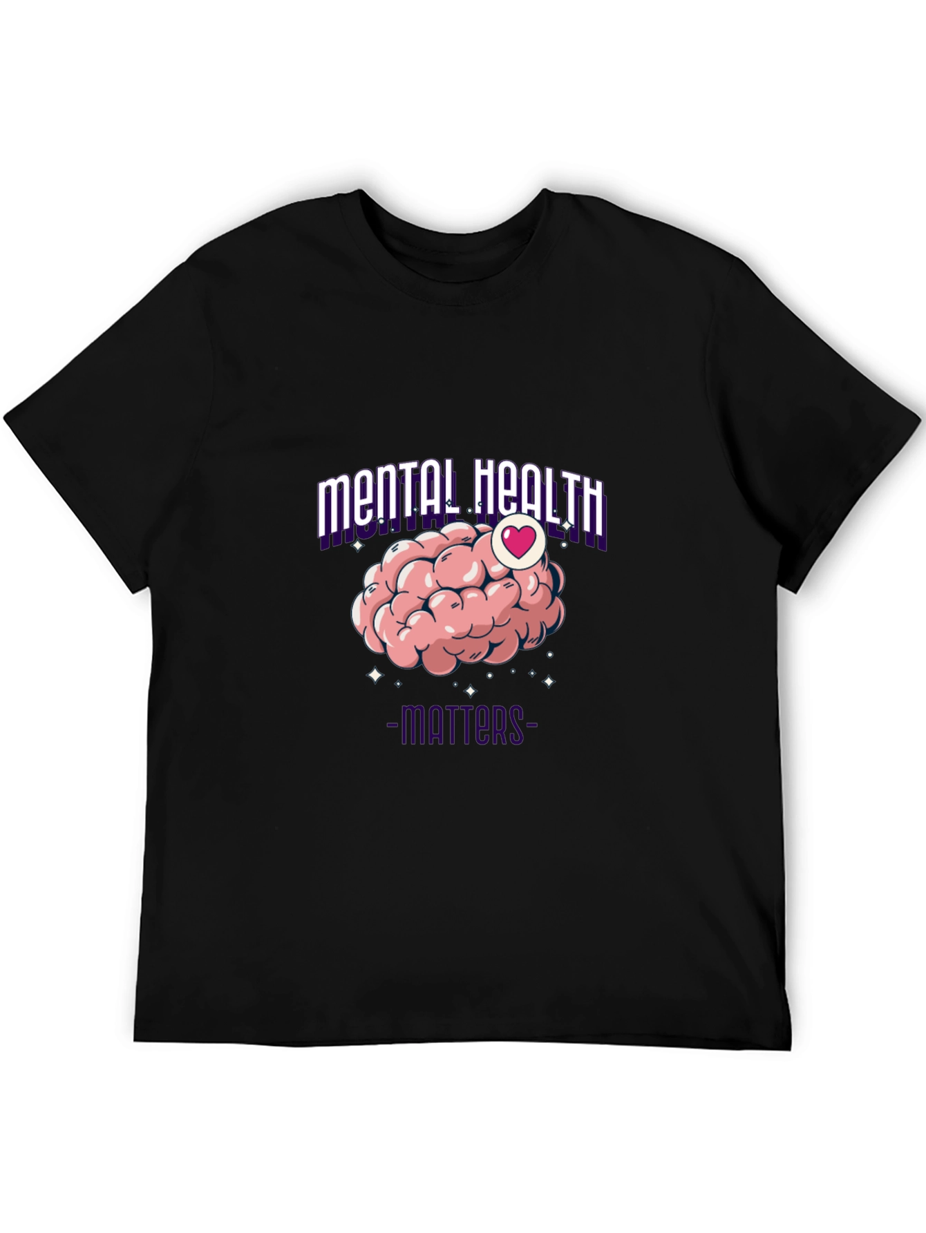 Mental Health Matters T-Shirt - Brain Heart Design