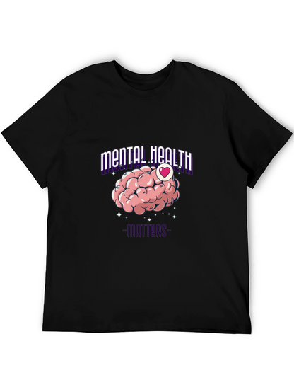Mental Health Matters T-Shirt - Brain Heart Design