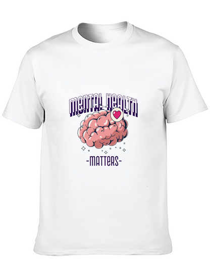 Mental Health Matters T-Shirt - Brain Heart Design