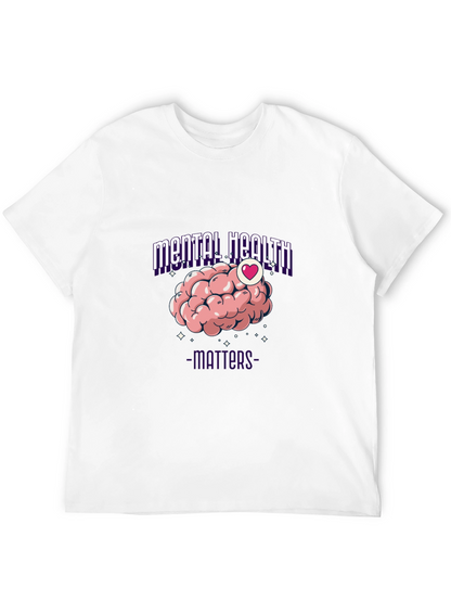 Mental Health Matters T-Shirt - Brain Heart Design