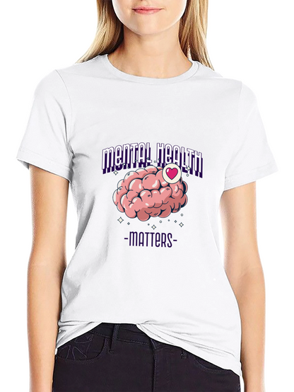 Mental Health Matters T-Shirt - Brain Heart Design