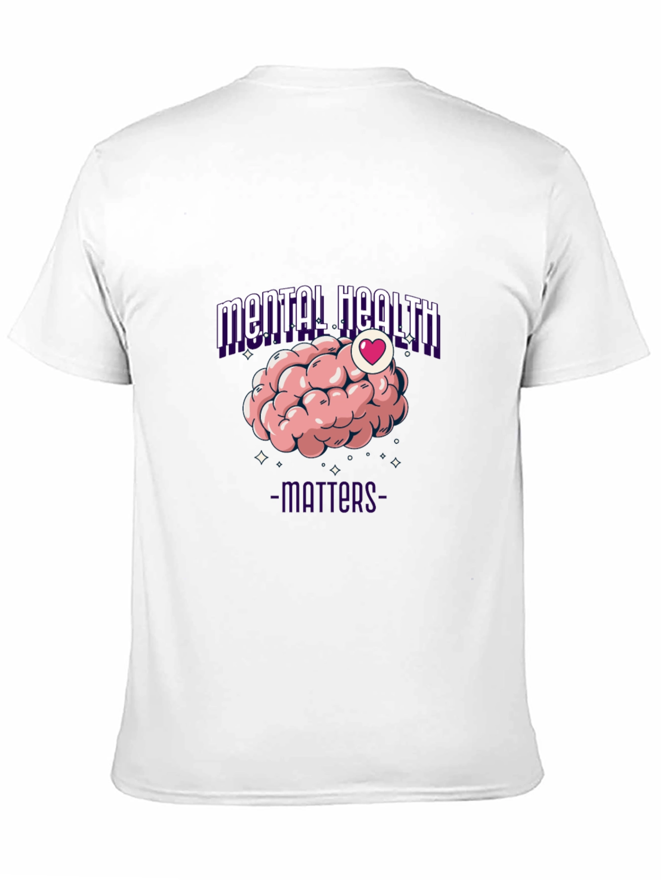 Mental Health Matters T-Shirt - Brain Heart Design