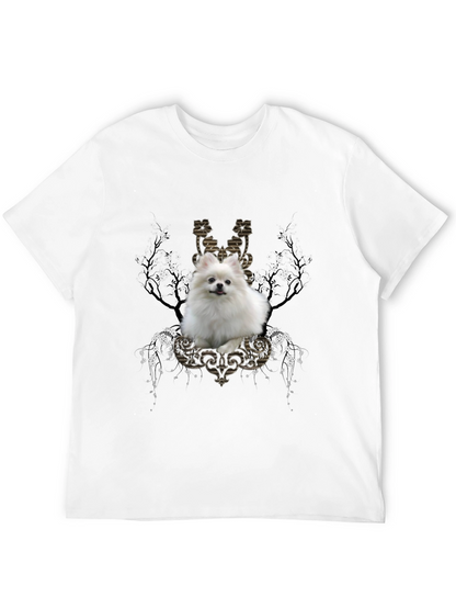 Dog Graphic Tee: Pomeranian in Baroque Frame