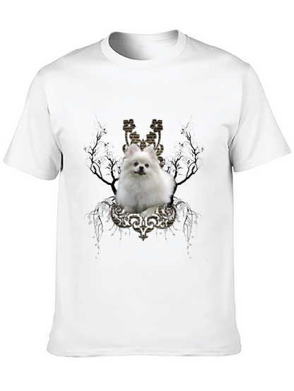 Dog Graphic Tee: Pomeranian in Baroque Frame