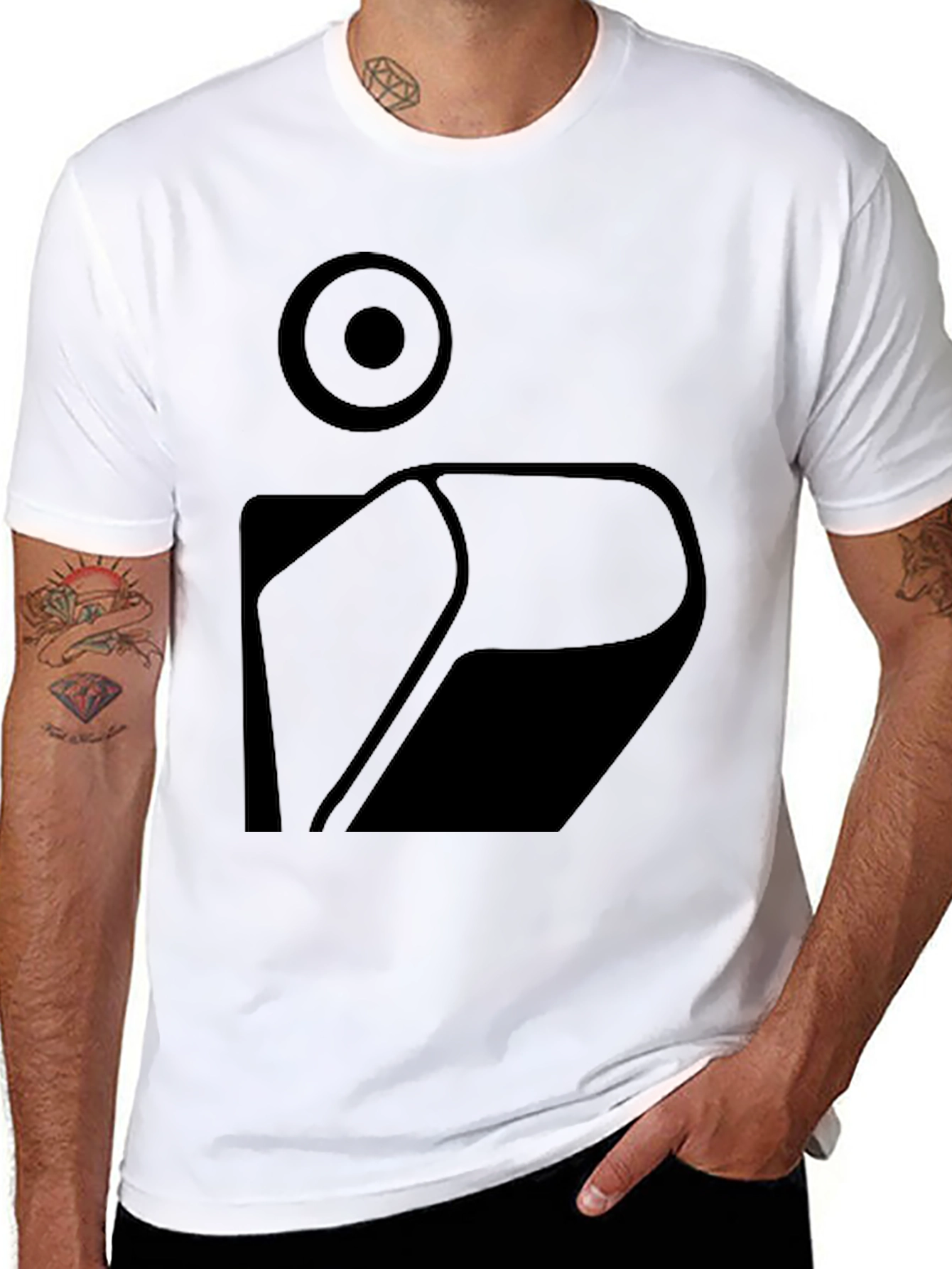 Abstract Graphic Print Mens Black T-Shirt