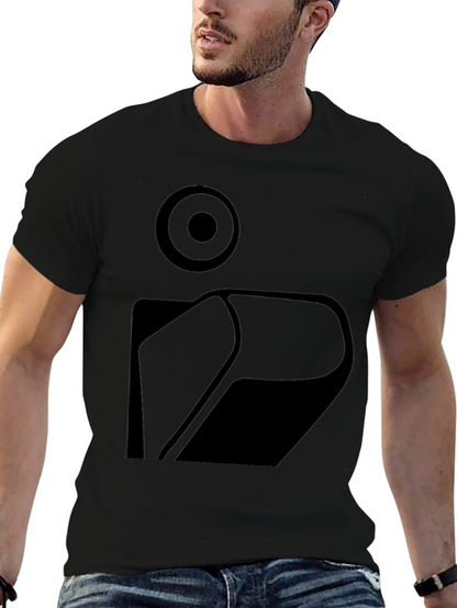 Abstract Graphic Print Mens Black T-Shirt