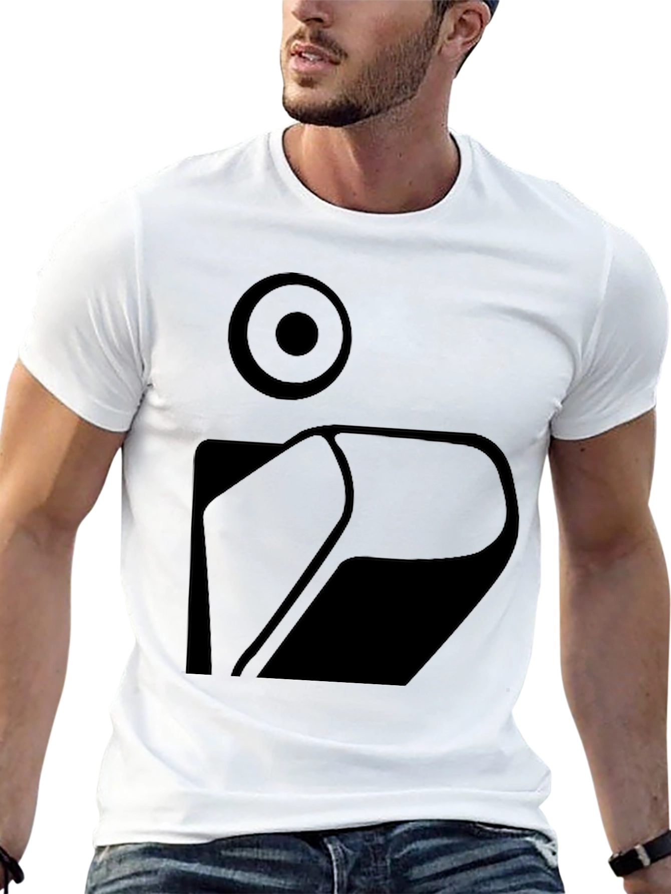 Abstract Graphic Print Mens Black T-Shirt