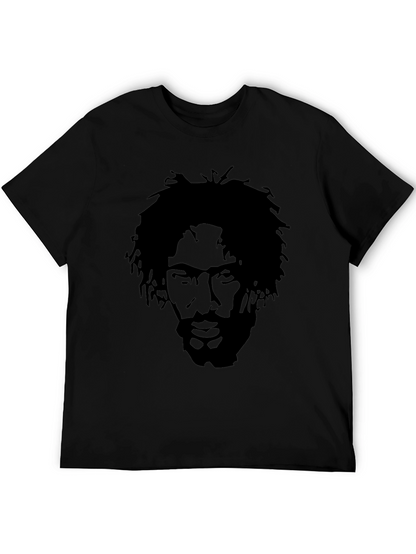 Black Graphic Tee - Silhouette Portrait