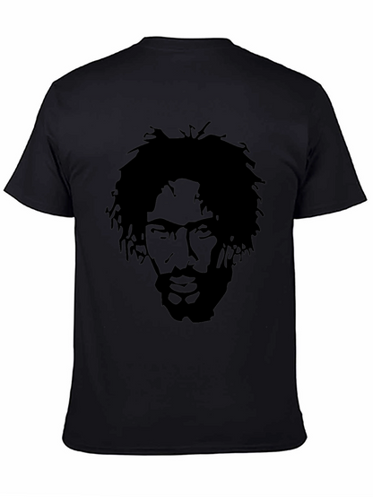 Black Graphic Tee - Silhouette Portrait