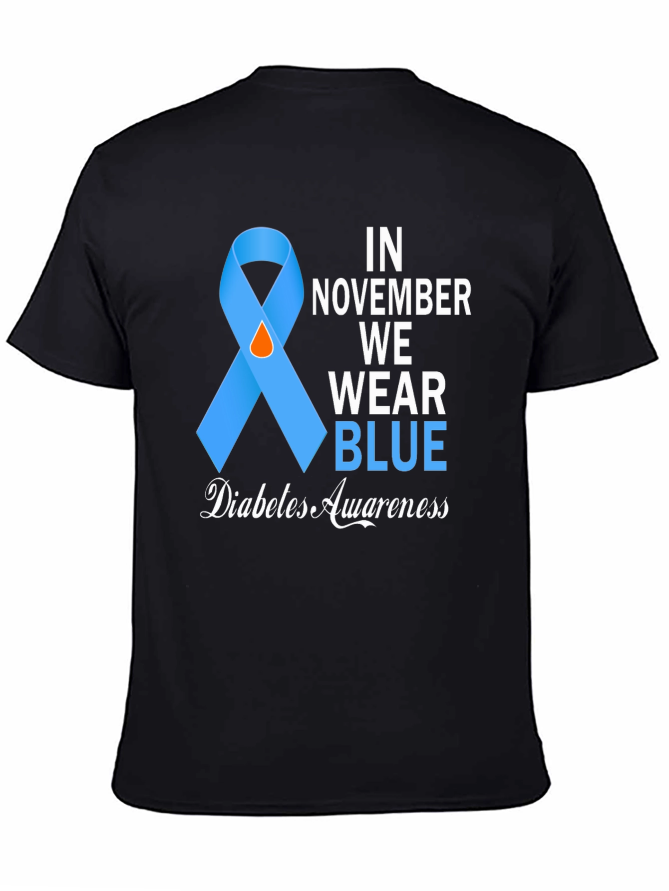 Diabetes Awareness Blue Ribbon T-Shirt