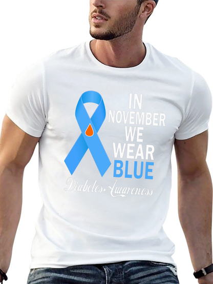 Diabetes Awareness Blue Ribbon T-Shirt