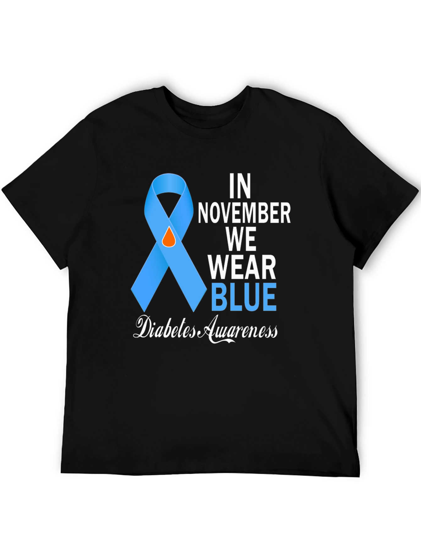 Diabetes Awareness Blue Ribbon T-Shirt