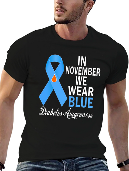 Diabetes Awareness Blue Ribbon T-Shirt