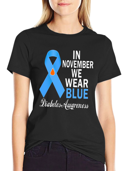 Diabetes Awareness Blue Ribbon T-Shirt