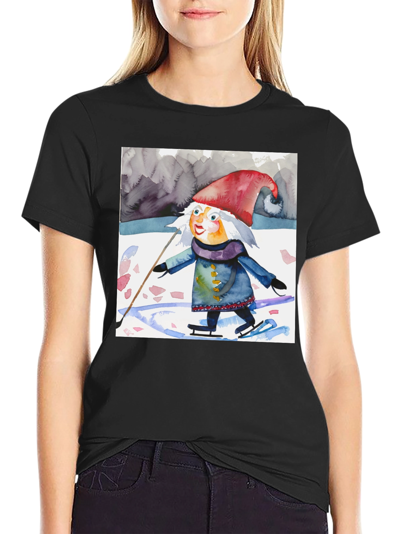Whimsical Gnome on Ice T-Shirt