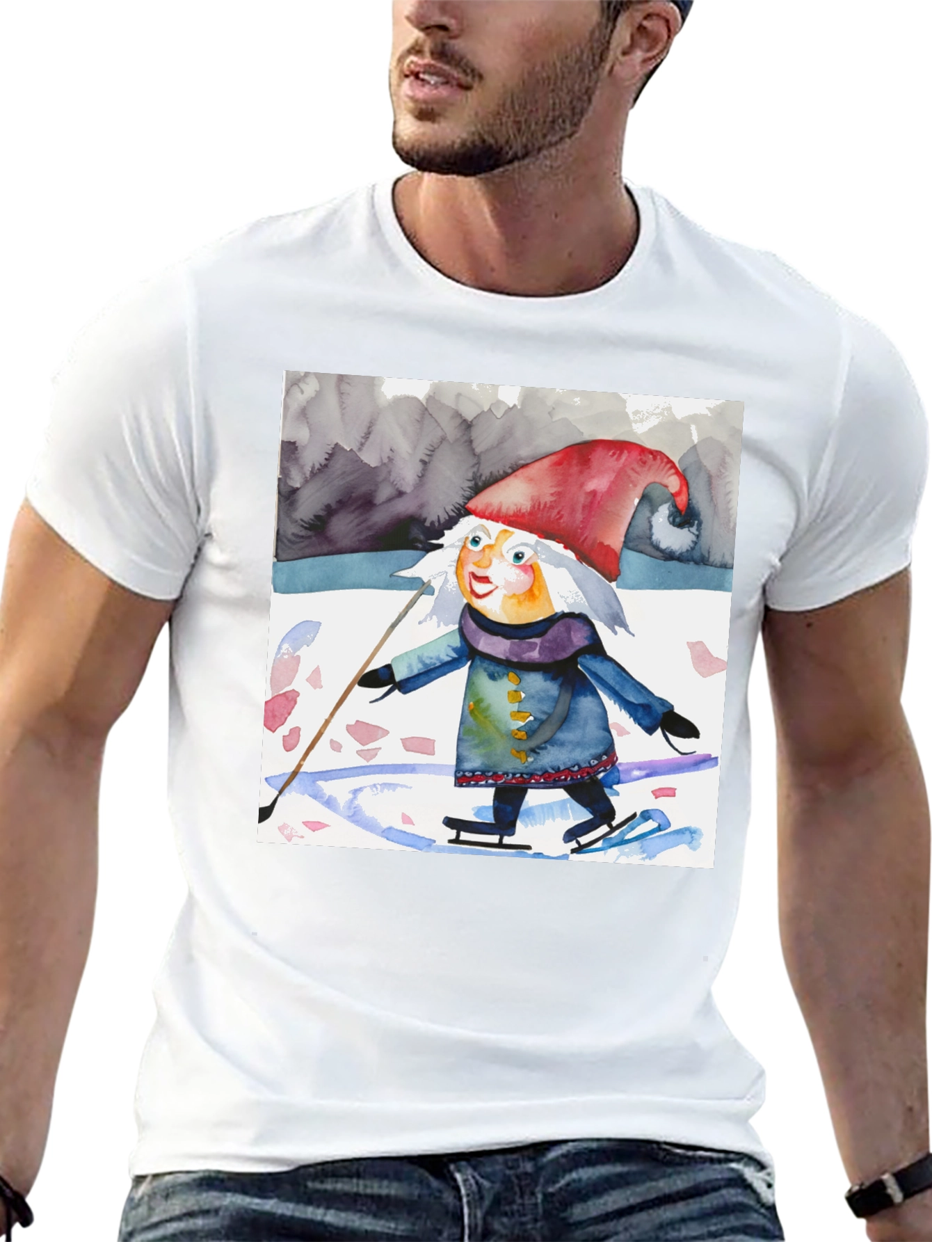 Whimsical Gnome on Ice T-Shirt