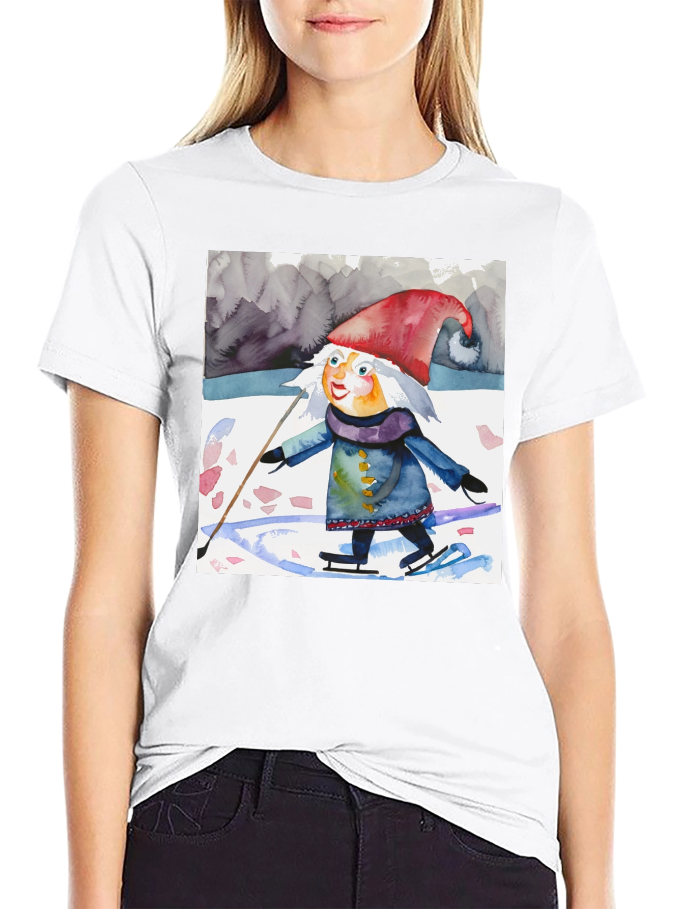 Whimsical Gnome on Ice T-Shirt