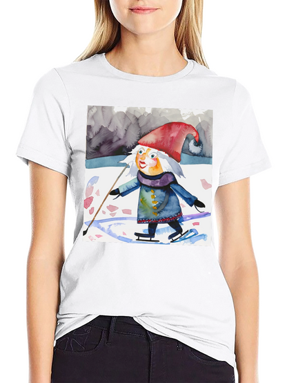Whimsical Gnome on Ice T-Shirt