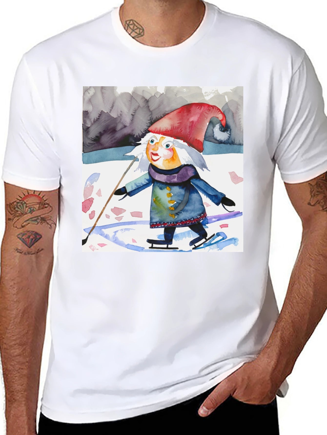 Whimsical Gnome on Ice T-Shirt