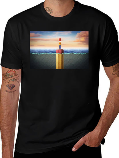 Pencil Island T-Shirt - Surreal Graphic Tee