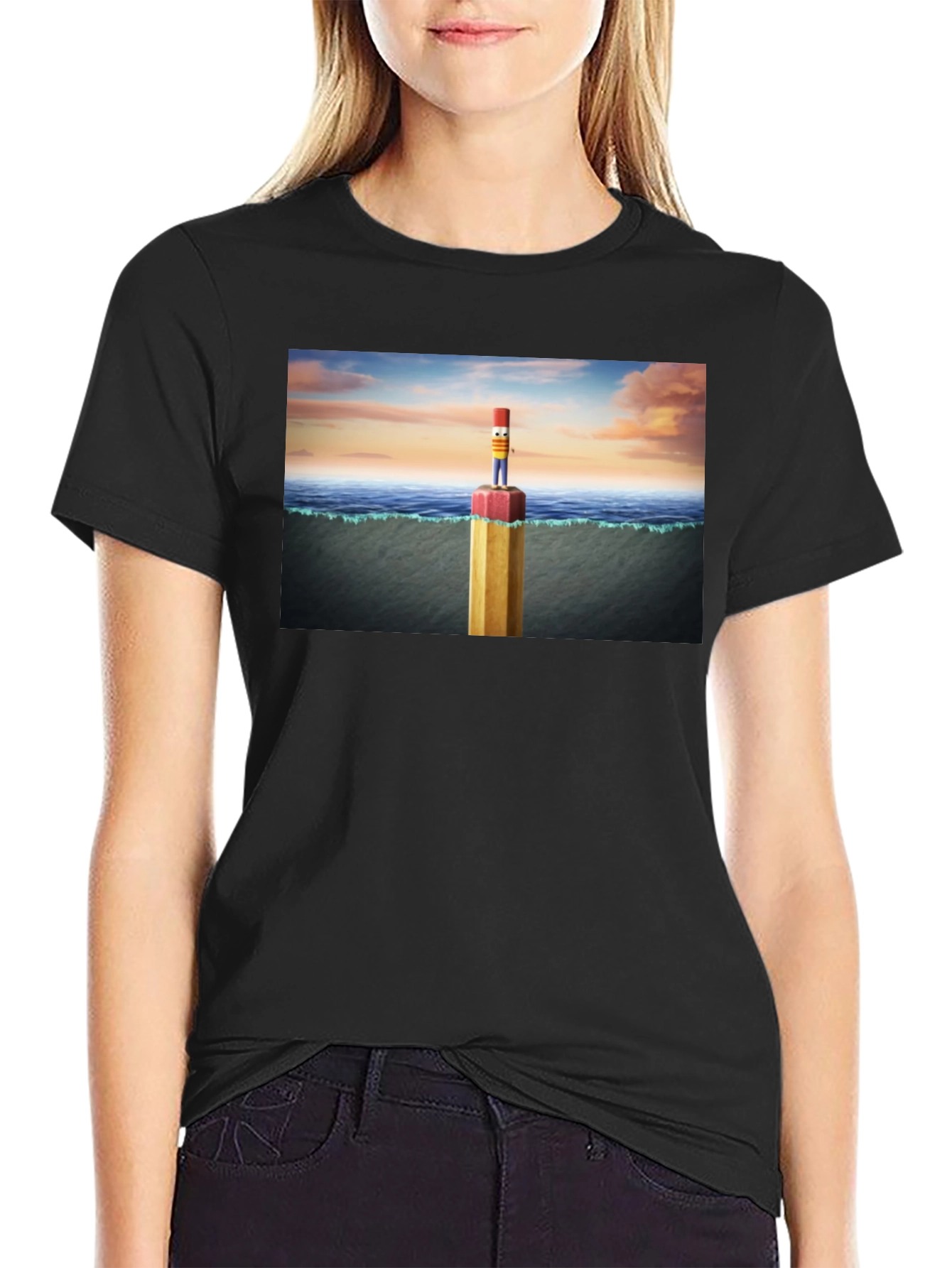 Pencil Island T-Shirt - Surreal Graphic Tee